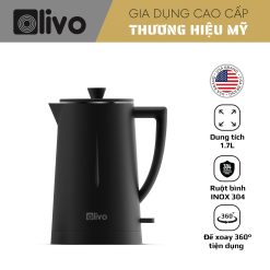Ấm Siêu Tốc OLIVO EK207 - Thiết Kế Tối Giản Sang Trọng, Bộ Điều Khiển Strix Siêu Bền, Dung Tích 1.7L, Công Suất Lớn 2000W