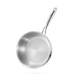 Chảo INOX OLIVO STEVE 2485 – Chống Dính Tự Nhiên, Đáy 4 Lớp, Đường Kính 24cm, Sâu Lòng 8.5cm, Nấu Được Trên Mọi Loại Bếp