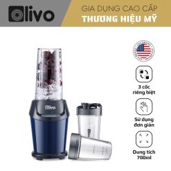 Máy Xay Sinh Tố OLIVO MB1000 - Ba Cốc Xay Linh Hoạt - Xay Đá Bào, Xay Sinh Tố, Smoothie, Đồ Ăn Dặm Cho Bé, Xay Đồ Khô Nhuyễn Mịn- Công Suất Lớn 1000W