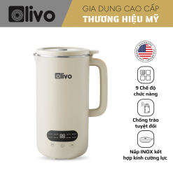 Máy Xay Nấu Đa Năng OLIVO CB1000 - Dung Tích 1L, Nắp INOX Kết Hợp Kính Cường Lực Duy Nhất Trên Thị Trường, Công Suất 880W, 9 Chế Độ, Chống Trào Tuyệt Đối