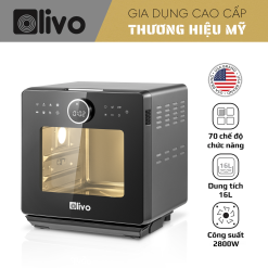 Nồi Chiên Hấp Đa Năng OLIVO SF16 PRO 2025 - Bản Nâng Cấp 70 Chế Độ Cài Sẵn, Toàn Bộ Khoang Nồi Và Phụ Kiện Bằng Inox 304 Cao Cấp, Dung Tích 16L, Vệ Sinh Dễ Dàng