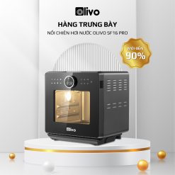 Nồi Chiên Hấp Đa Năng OLIVO SF16 PRO - 56 Chương Trình Cài Sẵn - Dung Tích 16L - Phụ Kiện Trục Xiên Quay - Lòng Nồi & Phụ Kiện INOX 304 Cao Cấp, An Toàn - Công Suất 2800W - Hàng Trưng Bày