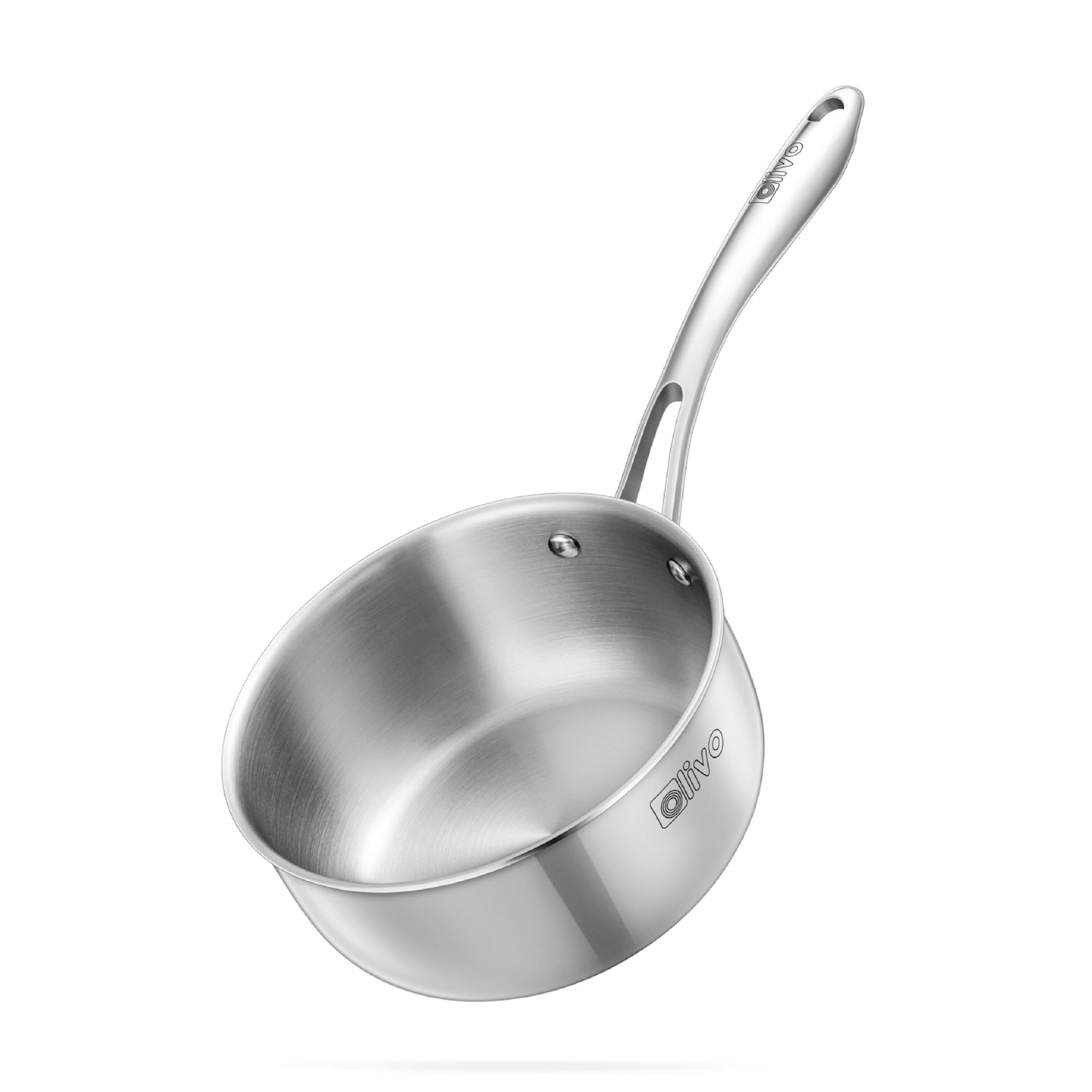 Quánh INOX OLIVO Davinci SD1885 - Kích Thước Nhỏ Gọn - Đường Kính 18Cm - Sâu Lòng  8.5Cm - Nấu Được Trên Mọi Loại Bếp