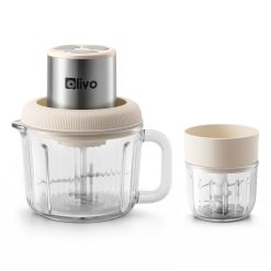 Máy Xay Thực Phẩm Đa Năng OLIVO FC25 - 2 Cối Xay - Dung Tích 2L Và 300ML - Công Suất 300W - 3 Chế Độ Xay