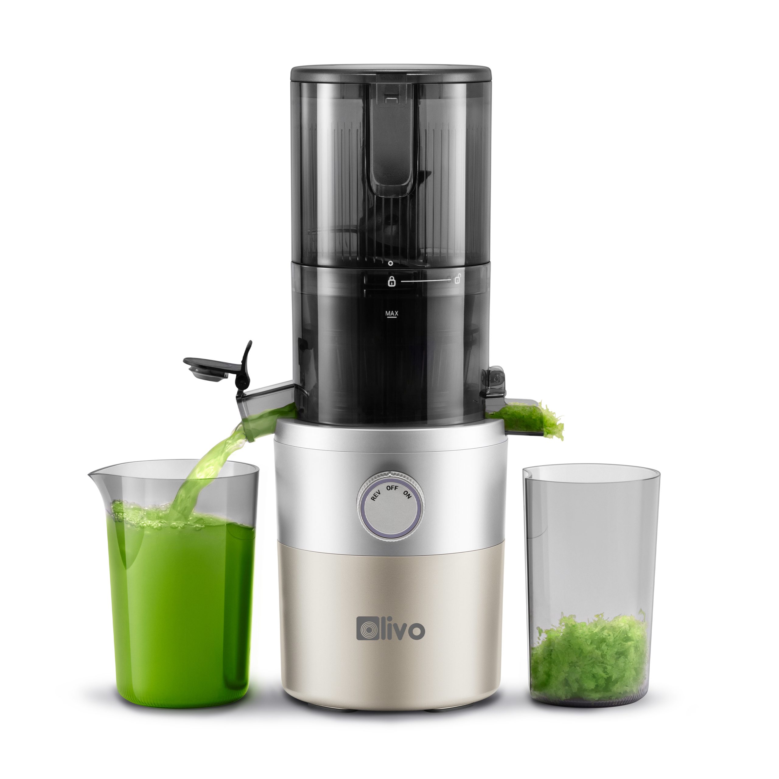 Máy Ép Chậm OLIVO SJ260 - Màu Solara, Lưỡi Dao Kép, Khoang Tiếp Lớn, Ép Kiệt, Dễ Dàng Vệ Sinh